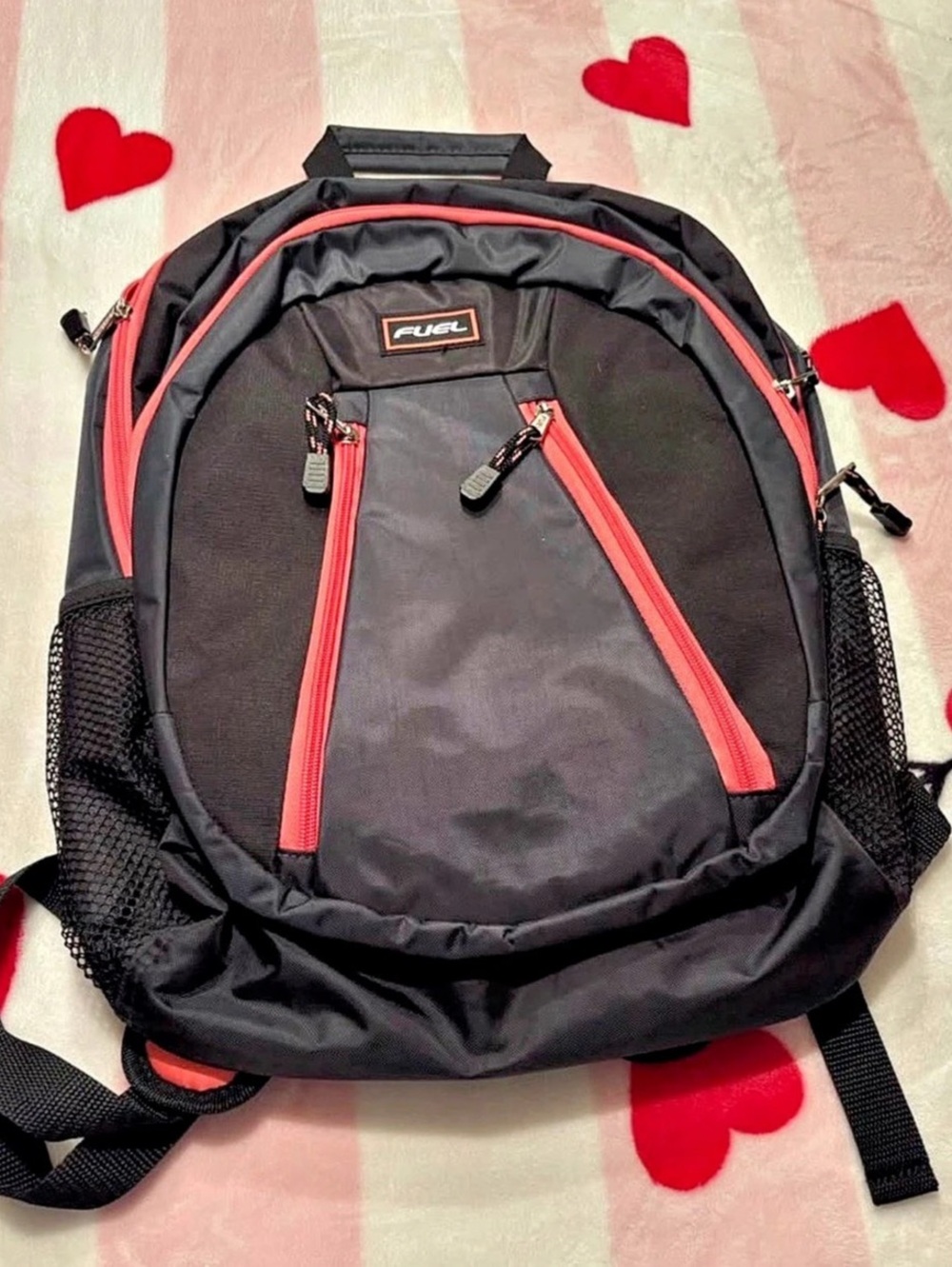 Fuel Active School Backpack Black & coral